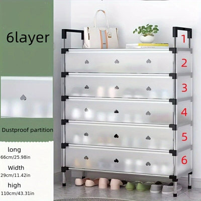 6 Tier Large Shoe Rack Stand Shoes Cabinet Storage Shelf Organiser Dustproof Uk from B&Q