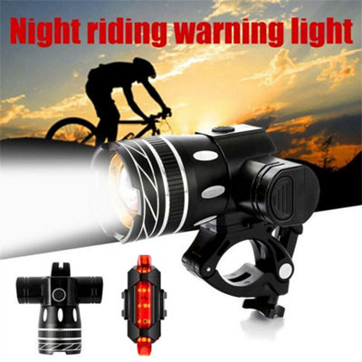 Rechargeable Led Mountain Bike Lights 50000Lm Bicycle Torch Front &rear Lamp Set from B&Q