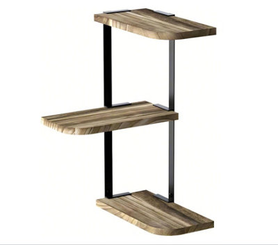 3 Tier Wooden Corner Shelf Modern Floating Wall Shelves Storage Display Shelving from B&Q