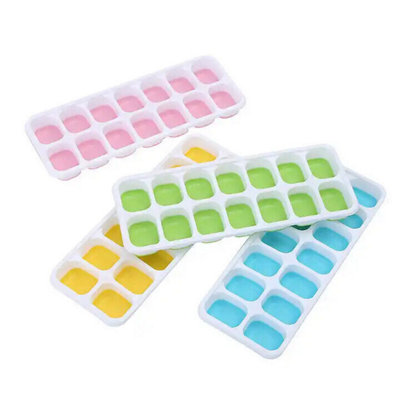 Silicone Ice Cubetrays 4 Pack Stackable Easy-Release Bpa Free Cocktail Freezer from B&Q