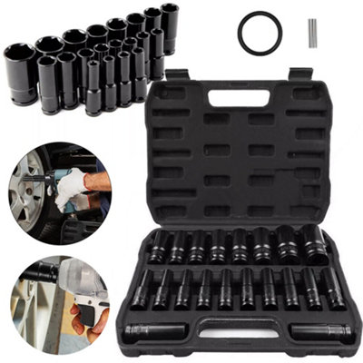 20Pcs Deep Impact Socket Set 1/2 Inch Drive Metric 832mm Metric For Car Truck from B&Q