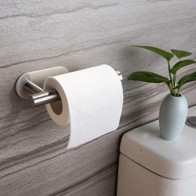 Stainles Steel Toilet Roll Paper Holder Strong Self Adhesive Stick Wall Mount Uk from B&Q