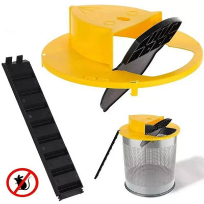 Yellow Mouse Trap Flip Slide Bucket Lid Mouse Rat Trap Mousetrap Catcher With Ladder Uk from B&Q