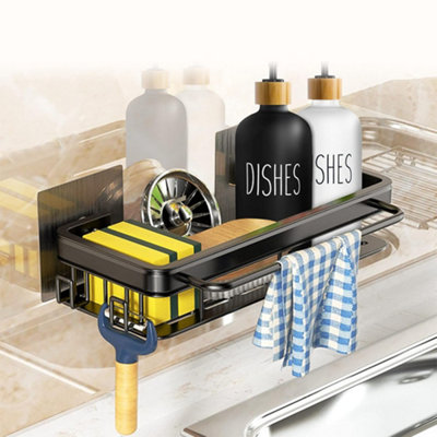 Sink Caddy Basket Drain Rack Sponge Dishcloth Holder Kitchen Storage Organizer from B&Q