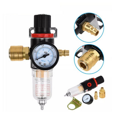 1/4 Air Filter Regulator CompressorCompressed Air Pressure Regulator Inline from B&Q