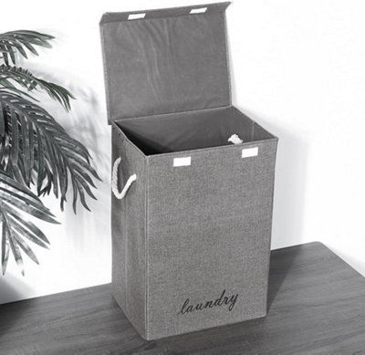  - 85L Laundry Hamper With Lid Foldable Laundry Hamper Dirty Clothes Storage Uk