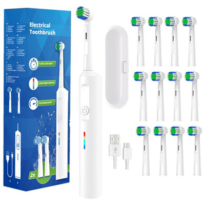 Toothbrush Electric Rechargeable Pro Rotating Brush Heads Timer Modes Usb from B&Q