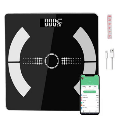 Body Fat Scale 180Kg Bluetooth Smart Bmi Digital Bathroom Wireless Weight & App from B&Q