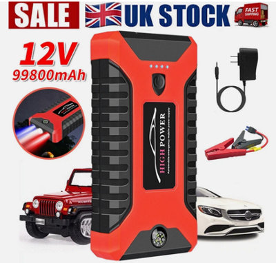 B&Q 99800Mah Car Jump Starter Pack Booster Battery Charger Emergency Power Bank Uk.
