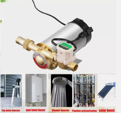 220V Automatic Priming Water Pressure Booster Pump Home Stainless Shower 100W from B&Q