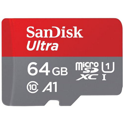 Sandisk Micro Sd Card 64 Gb + Sd Adapter (For Android Smartphones And TabletsMemory Up To 140 Mb / SA 1 Faster App from B&Q