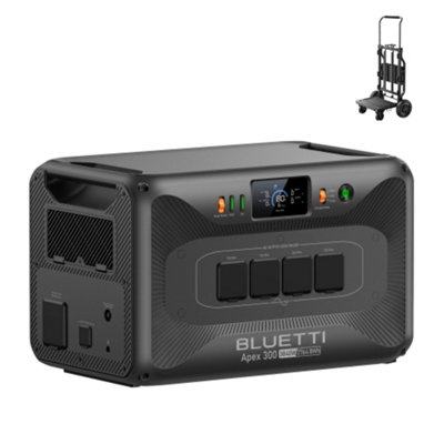Bluetti Apex 300 Solar Generator 2764Wh Capacity3840W OutputFor Home BackupHeater (Free Bluetti Trolley) from B&Q