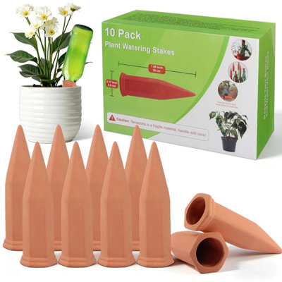 Wujun Plant Watering Stakes 10 Pack Automatic Waterers For VacationsWater Devices Terracotta Self Spikes Wine Bottles Great from B&Q