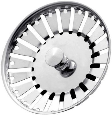 Stadux Stainless Steel Kitchen Sink Strainer Plug  Dual Function Basket Waste Plug For Uk Sinks (84mm) from B&Q