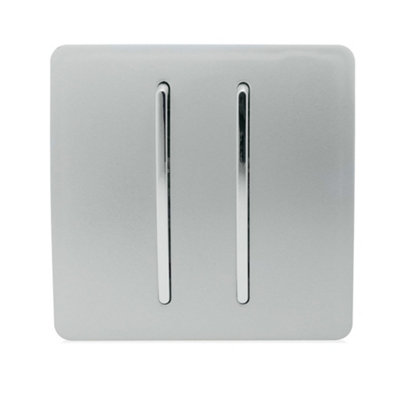 Trendiswitch Silver 2 Gang 2 Way 10 Amp Switch from B&Q