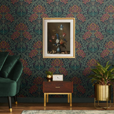 Galerie Mulberry Tree Multicoloured Floral Leaf Wallpaper Roll from B&Q
