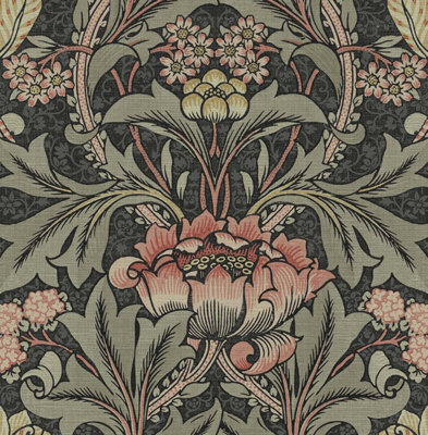 Acanthus Floral Vintage Peel And Stick Wallpaper from B&Q
