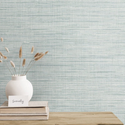 Galerie Blue Mei  Textured Wallpaper from B&Q