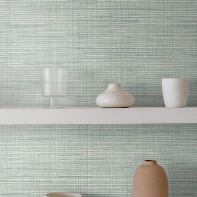 Galerie Blue Green Mei Textured Wallpaper from B&Q