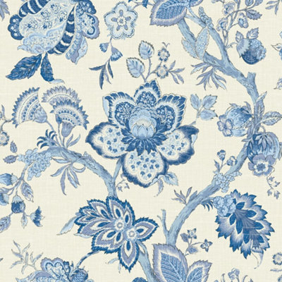 Galerie Blue Bernadette Wallpaper from B&Q