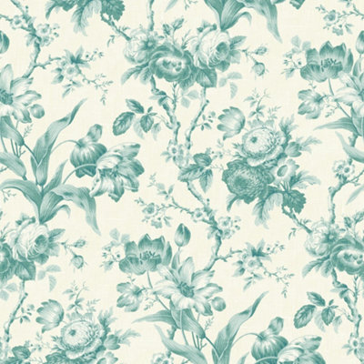 Galerie Blue En Rose Wallpaper from B&Q