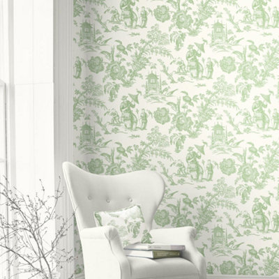Galerie Green Chinois Wallpaper from B&Q