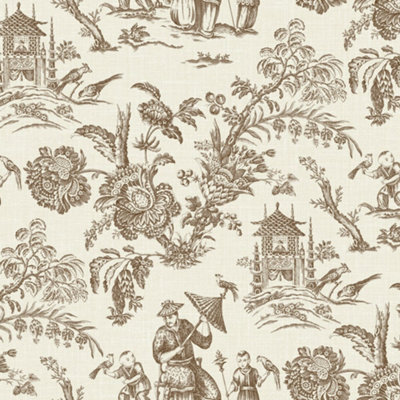 Galerie Bronze Brown Chinois Wallpaper from B&Q