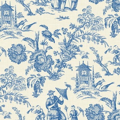 Galerie Blue Chinois Wallpaper from B&Q