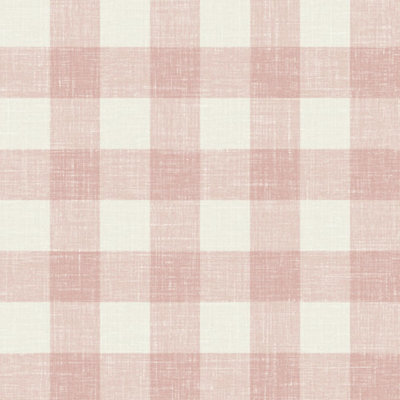 Galerie Pink Bebe Gingham Wallpaper from B&Q