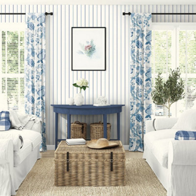 Galerie Blue Andree Stripe Wallpaper from B&Q