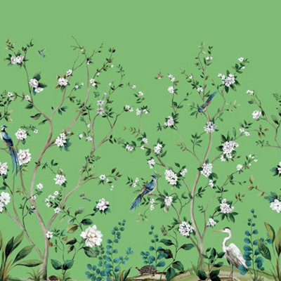 Galerie Daisy Bennett Green Heron Botanical Mural from B&Q