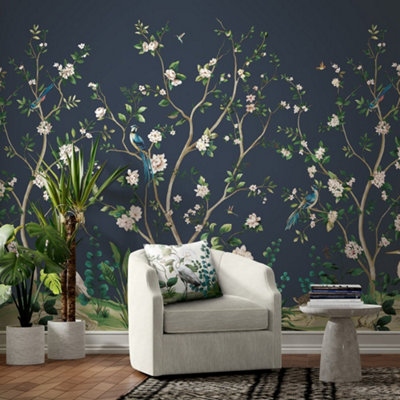Galerie Daisy Bennett Blue Heron Botanical Mural from B&Q