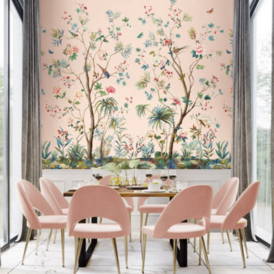 Galerie Daisy Bennett Pink Charleston Garden Mural from B&Q