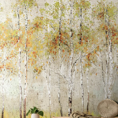 Galerie Daisy Bennett Beige Aspen Tree Cork Mural from B&Q