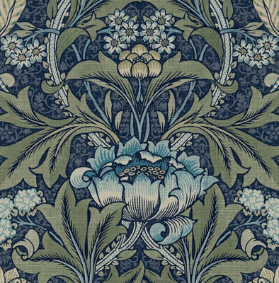Acanthus Floral Vintage Peel And Stick Wallpaper from B&Q