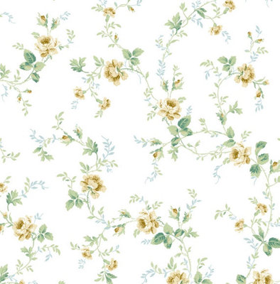 Blossom Floral Trail Peel And Stick Wallpaper from B&Q
