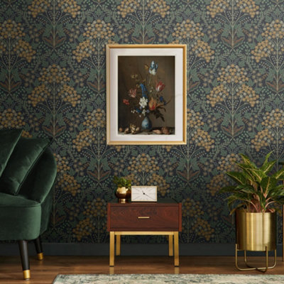 Galerie Mulberry Tree Yellow Multicoloured Floral Leaf Wallpaper Roll from B&Q