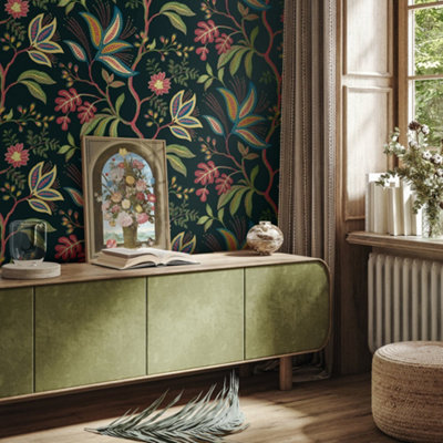 Galerie Mulberry Tree Multicoloured Tree Leaf Wallpaper Roll from B&Q