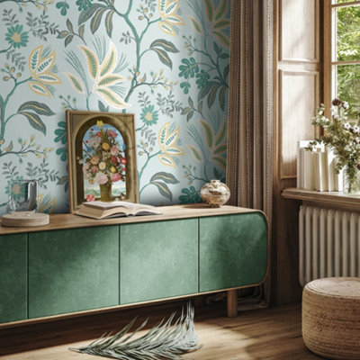 Galerie Mulberry Tree Green Tree Leaf Wallpaper Roll from B&Q