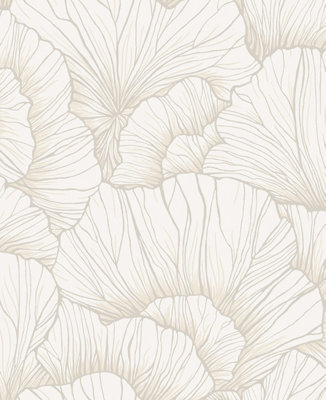 B&Q -  Galey Alix Frosted Linen Coral Way Peel And Stick Wallpaper