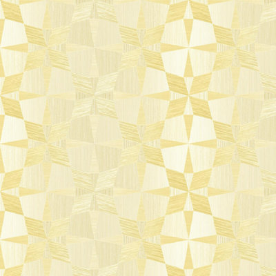 Yes-Online Wallquest Villa Apex Geometric Ochre Wallpaper Acrylic Coated Feature Wall