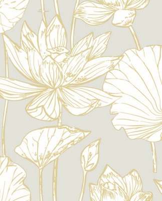 Lotus Floral Peel And Stick Wallpaper from B&Q