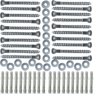 Inbrackets Heavy Duty M8X80mm Masonry Wall Screws With Plugs And Washers For Tv Bracket Satellite Dish And Shelf Mount Pack Of 20 from B&Q