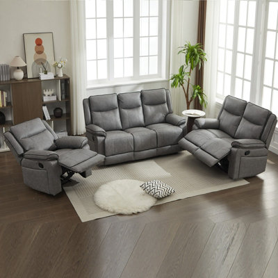 Manual Recliners Sofa6 Seater Recliner Couches Set1+2+3 Seater, from B&Q