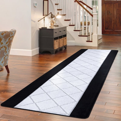 Smart Living Carmela Heavy Duty Machine Washable Hallway Kitchen Non Slip Door Mat40Cm X 60CmBlack Grey from B&Q