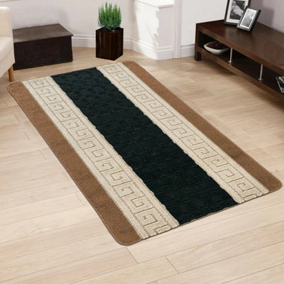  - Smart Living Gel Back Heavy Duty Machine Washable Hallway Kitchen Non Slip Door Mat60Cm X 110CmBeige & Black