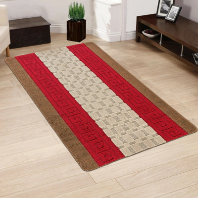 Smart Living Gel Back Heavy Duty Machine Washable Hallway Kitchen Non Slip Door Mat60Cm X 220CmBrown & Red from B&Q