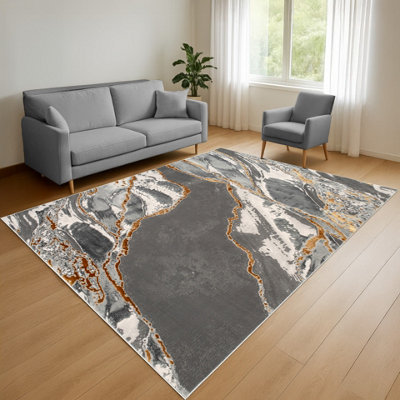 Smart Living Parma Modern Shimmer RugSoft Luxury For Living & BedroomOchre200 X 290 Cm from B&Q
