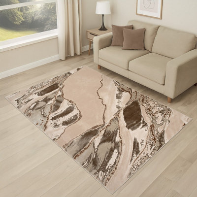Smart Living Parma Modern Shimmer RugSoft Luxury For Living & BedroomBeige200 X 290 Cm from B&Q
