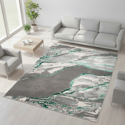 Smart Living Parma Modern Shimmer RugSoft Luxury For Living & BedroomEmerald60 X 220 Cm from B&Q